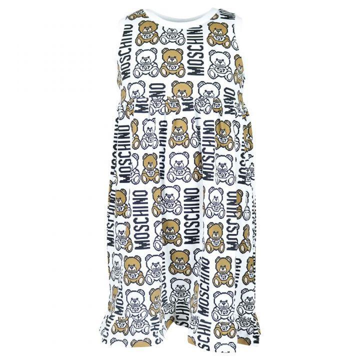 商品Moschino|White Pixel Logo Dress,价格¥387,第1张图片