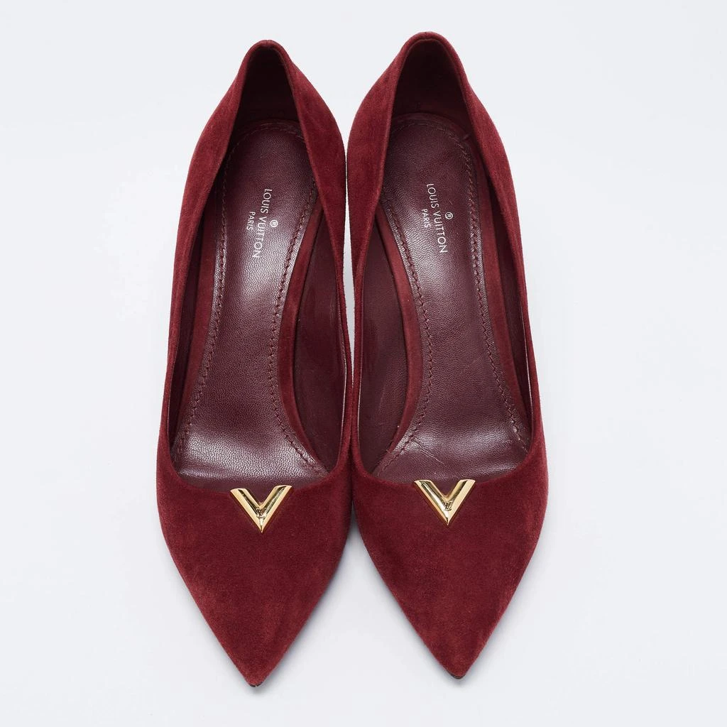 商品[二手商品] Louis Vuitton|Louis Vuitton Dark Red Suede Heartbreaker Pointed Toe Pumps Size 39,价格¥3473,第3张图片详细描述