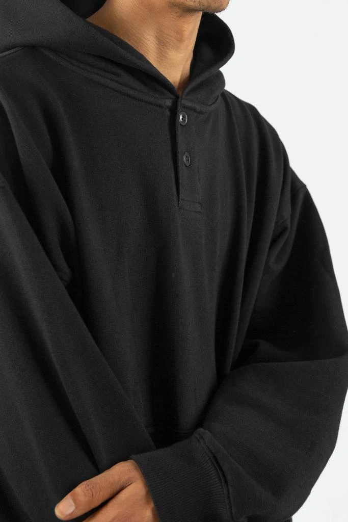 Essential Henley Hoodie - Black连帽衫 商品