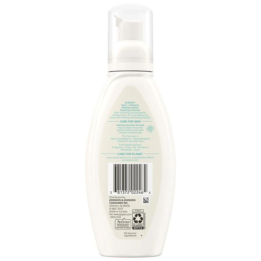 商品Aveeno|Calm + Restore Redness Relief Foaming Facial Cleanser Fragrance Free,价格¥97,第2张图片详细描述