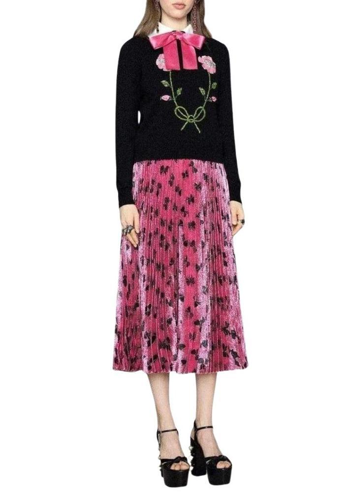 商品Gucci|Iridescent Bow Lurex Pleated Skirt,价格¥7703,第4张图片详细描述