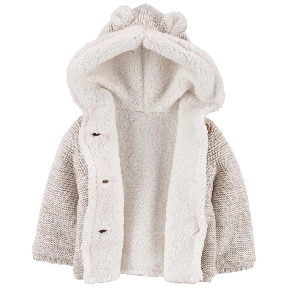 商品Carter's|Baby Boys or Baby Girls Sherpa Lined Hooded Cardigan,价格¥157,第2张图片详细描述