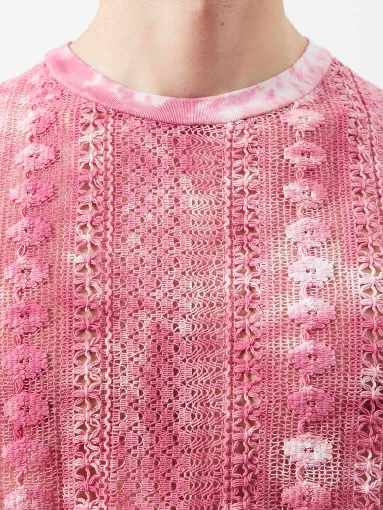 Box tie-dyed crochet cotton-blend sweater vest商品第3张图片规格展示