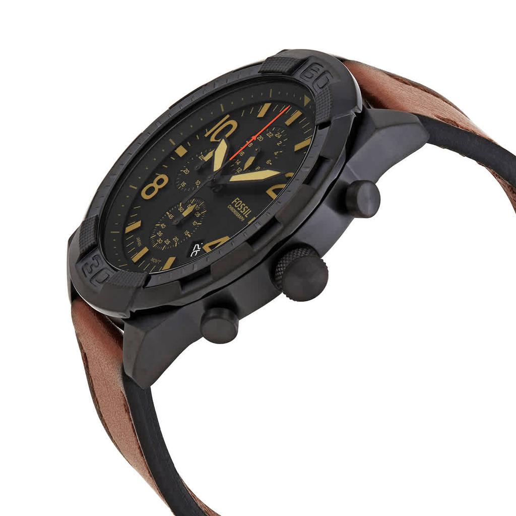 Fossil Bronson Chronograph Quartz Black Dial Mens Watch FS5714商品第2张图片规格展示