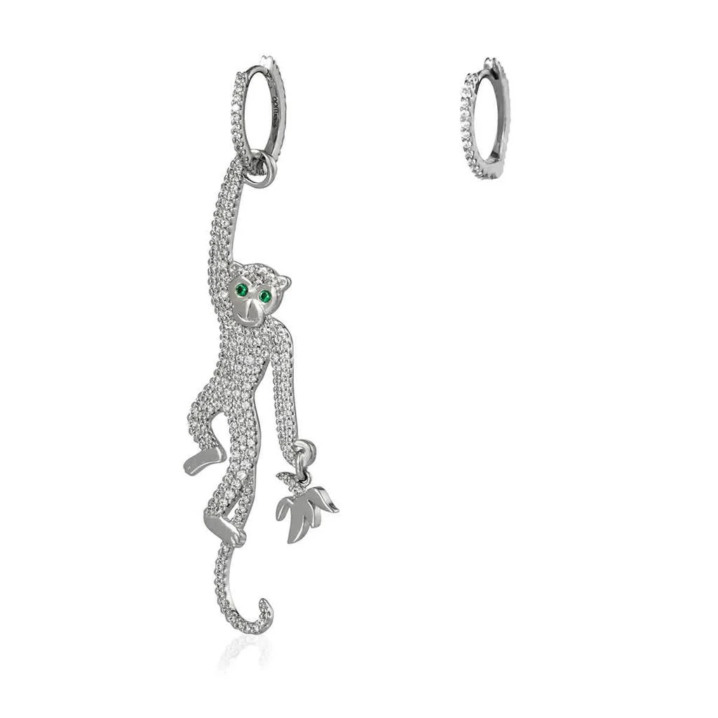 商品apm Monaco|APM Monaco Ladies Asymmetric Silver Monkey Earring,价格¥696,第1张图片