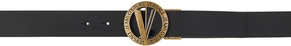 商品Versace|Black V-Emblem Round Reversible Belt,价格¥974,第1张图片