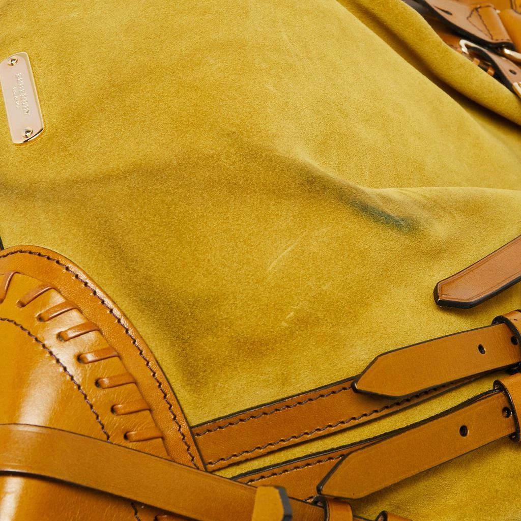 Burberry Mustard/Yellow Leather and Suede Bridle Whipstitch Tote 商品