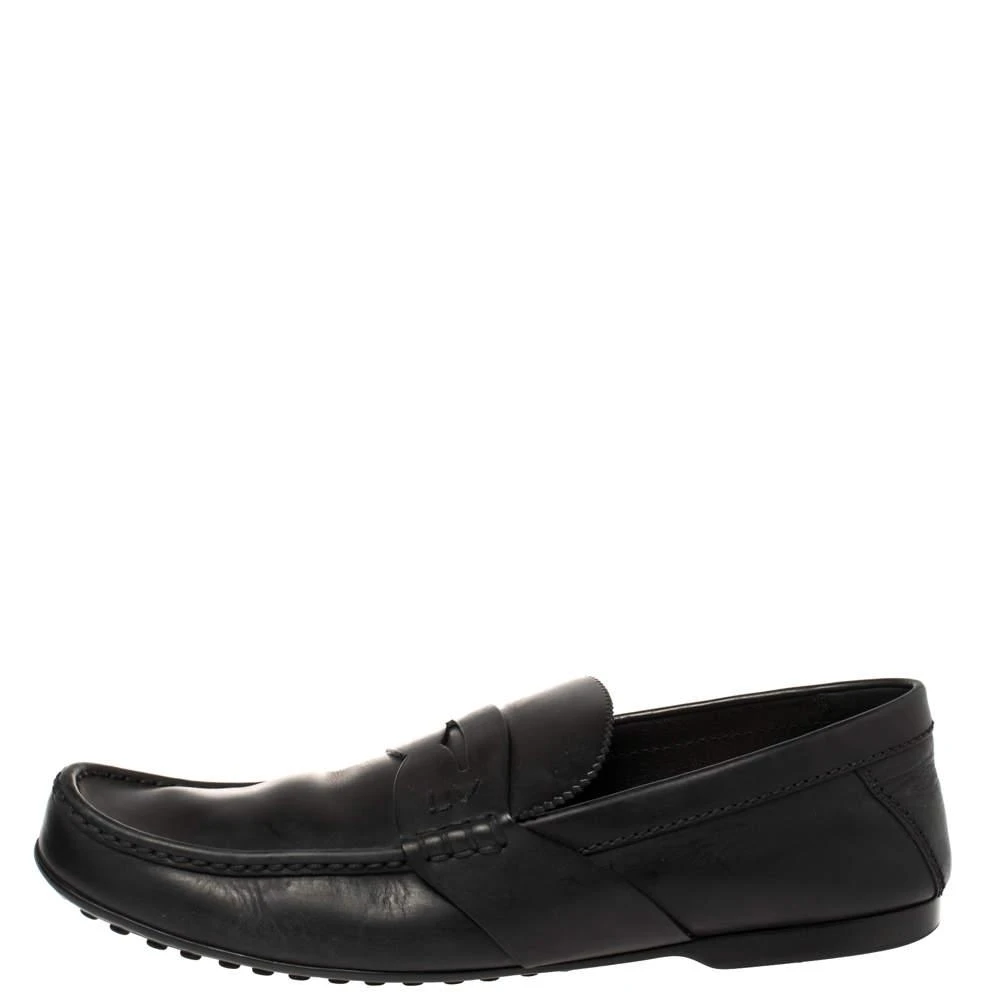 商品[二手商品] Louis Vuitton|Louis Vuitton Black Leather Slip On Loafers Size 43.5,价格¥3179,第2张图片详细描述