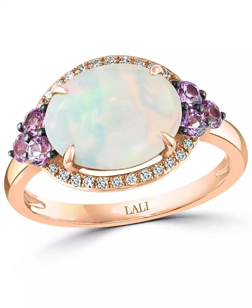 商品Macy's|Multi-Gemstone (2 ct. t.w.) & Diamond (1/10 ct. t.w.) Ring in 14k Rose Gold,价格¥7986,第1张图片