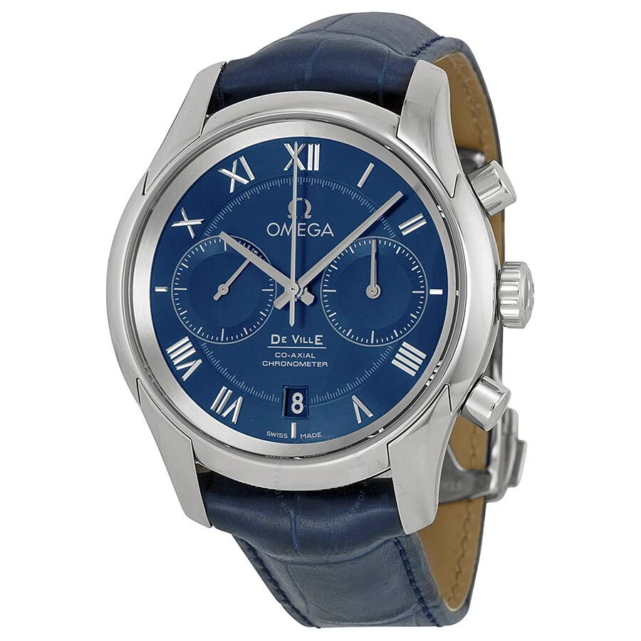 商品Omega|De Ville Blue Dial Blue Leather Men's Watch 43113425103001,价格¥32672,第1张图片