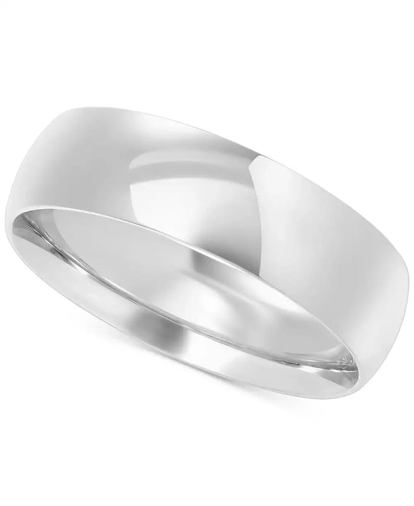 商品Macy's|Men's Polished Comfort Fit Wedding Band in 10k White Gold, Created for Macy's,价格¥3586,第1张图片