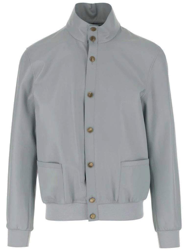 商品Giorgio Armani|Giorgio Armani Buttoned Bomber Jacket,价格¥19236,第1张图片