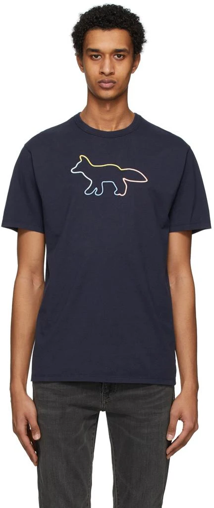 商品Maison Kitsune|Navy Rainbow Profile Fox T-Shirt,价格¥527,第1张图片