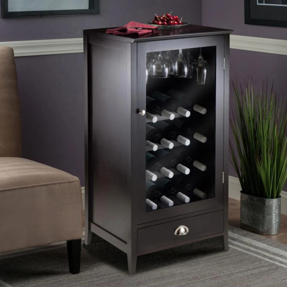 商品Hivvago|20-Bottle Wine Cabinet Espesso,价格¥2524,第3张图片详细描述