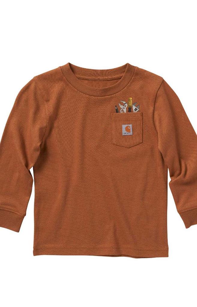(CA6305) Long-Sleeve Tool Pocket T-Shirt - Carhartt Brown商品第1张图片规格展示