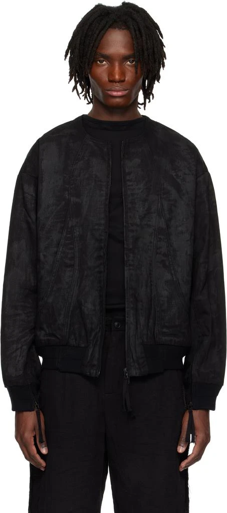 商品Professor.E|Black Object-Faded Bomber Jacket,价格¥2300,第1张图片