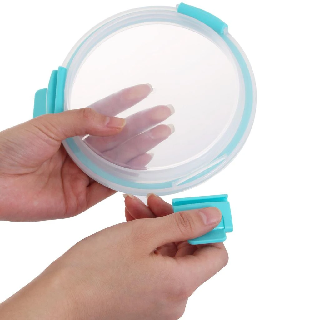 商品Home Basics|Home Basics Leak Proof 13 oz.  Round Borosilicate Glass Food Storage Container with Air-tight Plastic Lid, Turquoise,价格¥111,第5张图片详细描述