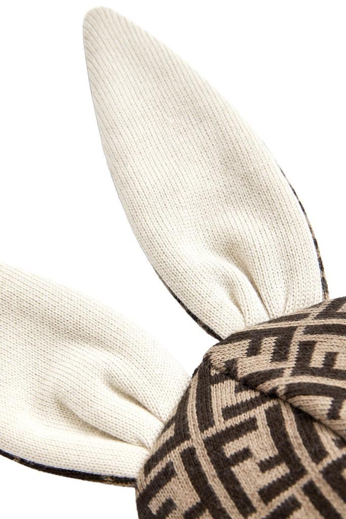 商品Fendi|Fendi  Tan Baby Brown Cotton And Cashmere Bunny Hat,价格¥965,第5张图片详细描述