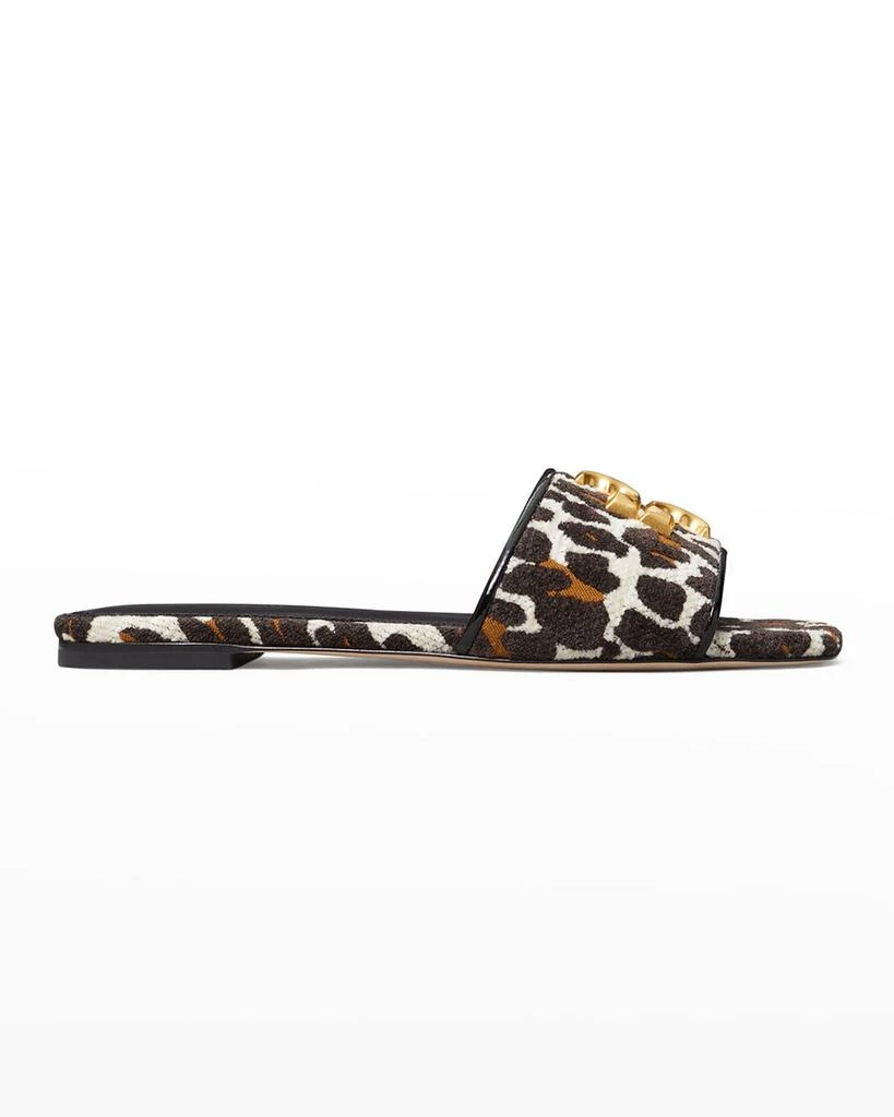 商品Tory Burch|Eleanor Leopard Medallion Flat Sandals,价格¥1031,第1张图片