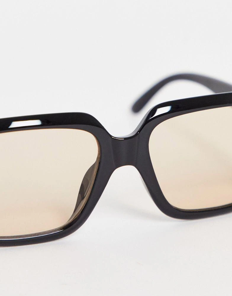 商品Topshop|Topshop 70s rectangle sunglasses with orange lens,价格¥65,第4张图片详细描述