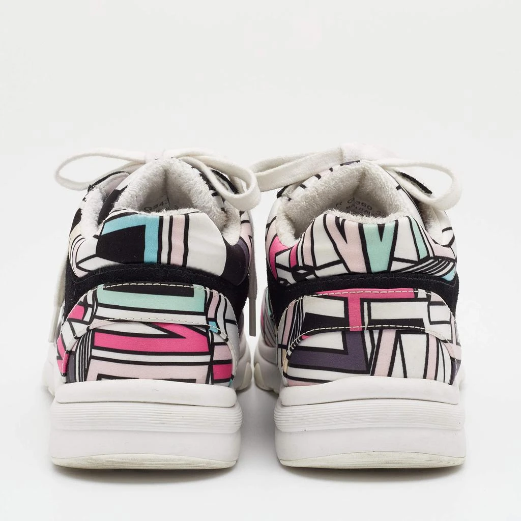 商品[二手商品] Chanel|Chanel Multicolor Abstract Print Satin And Suede CC Logo Trainer Low Top Sneakers Size 37,价格¥5290,第5张图片详细描述