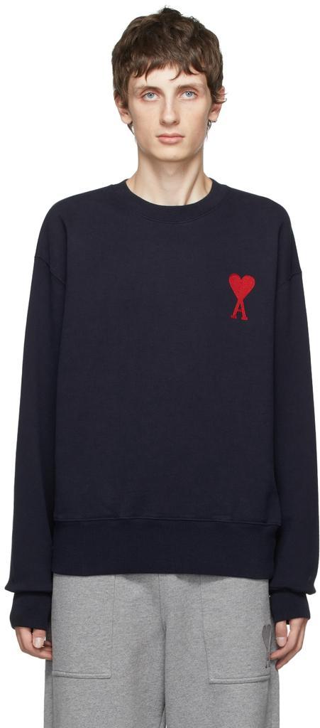 商品AMI|SSENSE Exclusive Navy Oversize Ami de Cœur Sweater,价格¥2398,第1张图片