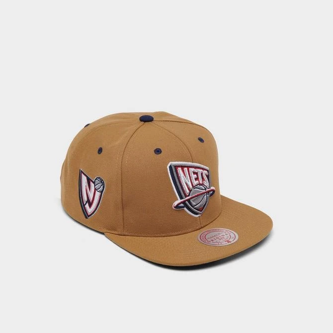 商品Mitchell and Ness|Mitchell & Ness New Jersey Nets NBA Wheat Hardwood Classics Snapback Hat,价格¥112,第2张图片详细描述