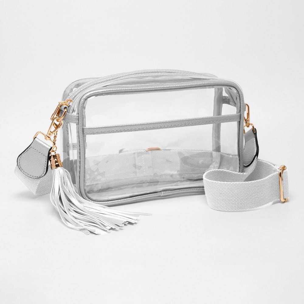 Sac bandoulière transparent à pompons image 2