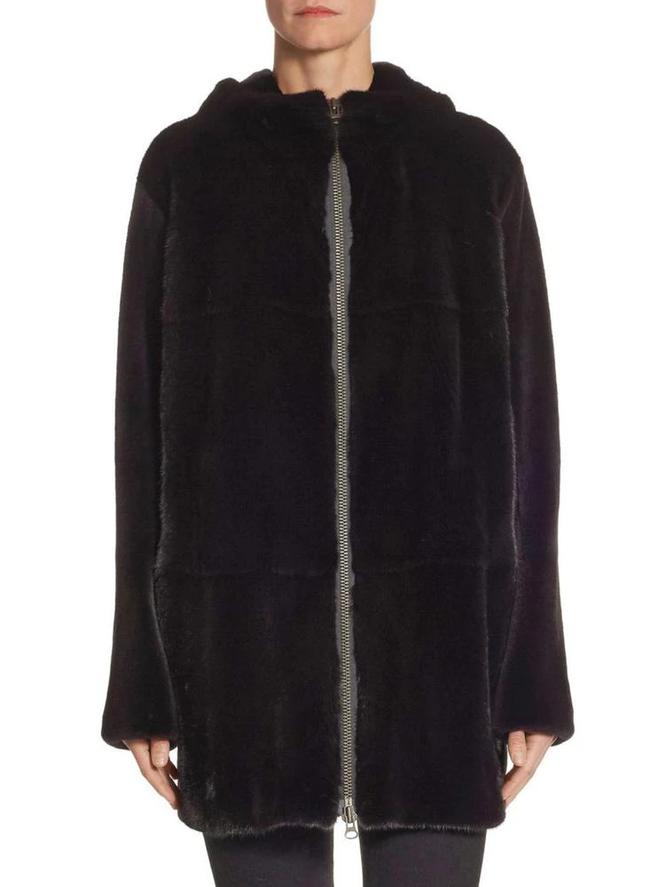 商品The Fur Salon|Hooded Velvet Mink Coat,价格¥31460,第1张图片