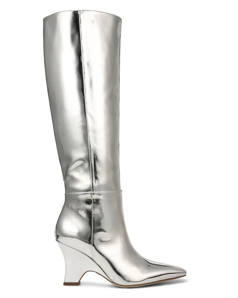 Women's Vance Pointed Toe Silver High Heel Tall Boots 商品
