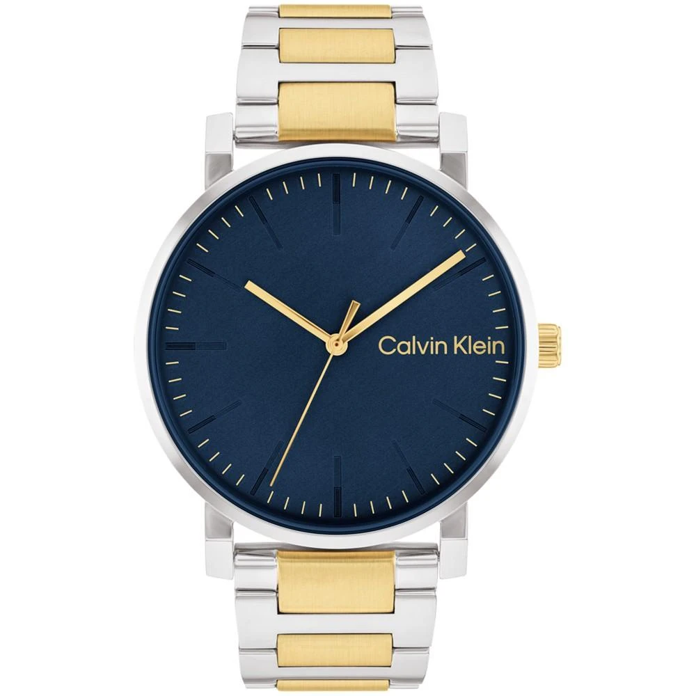 商品Calvin Klein|Men's 3-Hand Two-Tone Stainless Steel Bracelet Watch 43mm,价格¥1356,第1张图片