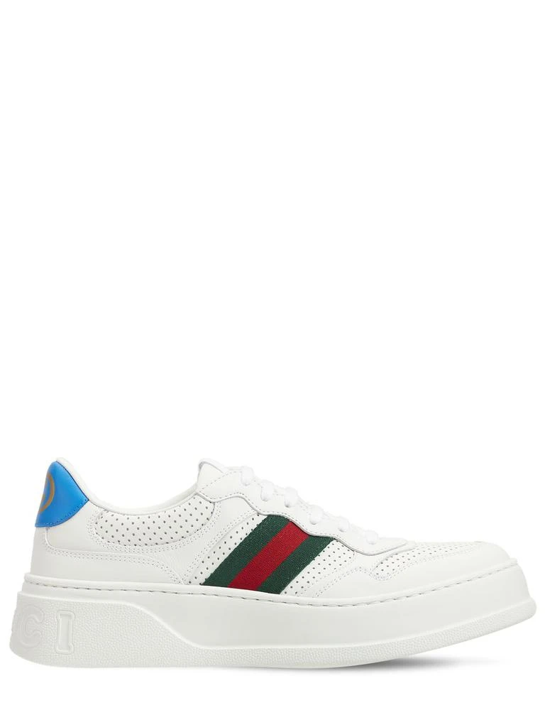 商品Gucci|50mm Chunky B Leather Sneakers,价格¥7504,第1张图片