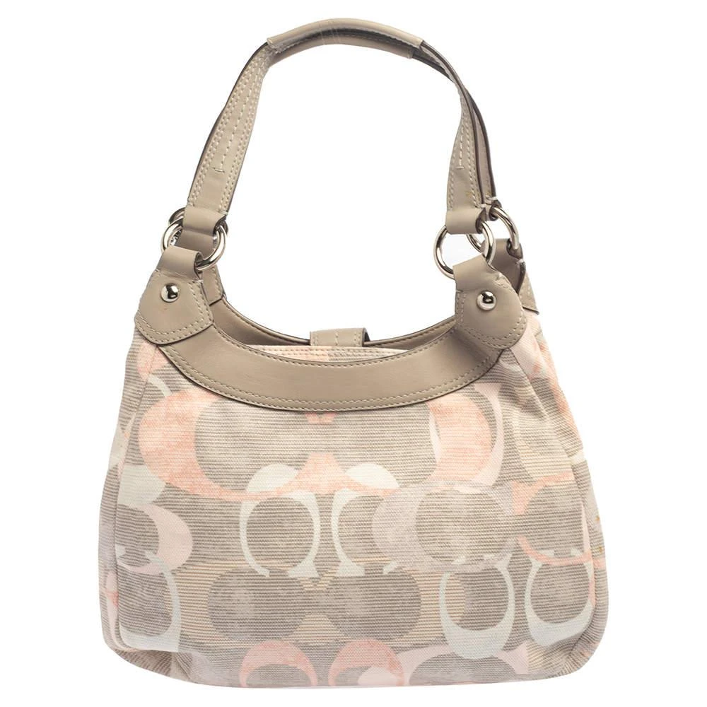 商品[二手商品] Coach|Coach Tri Color Signature Fabric and Leather Hobo,价格¥1467,第4张图片详细描述