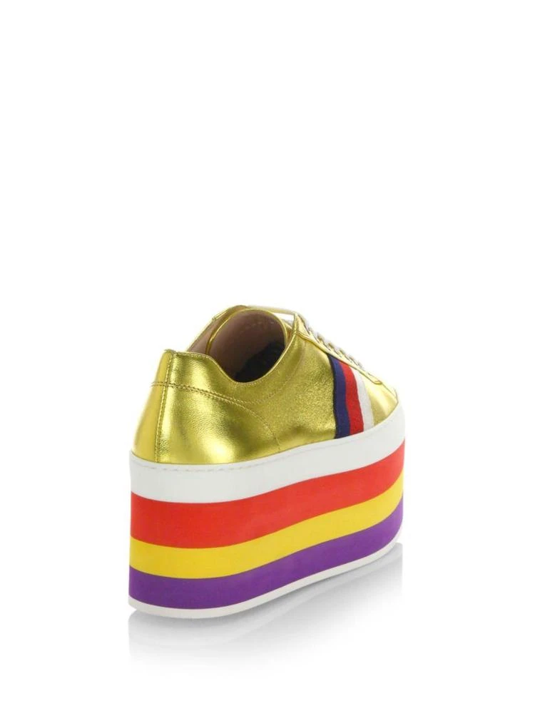 商品Gucci|Peggy Metallic Leather Rainbow Platform Sneakers,价格¥4003,第2张图片详细描述