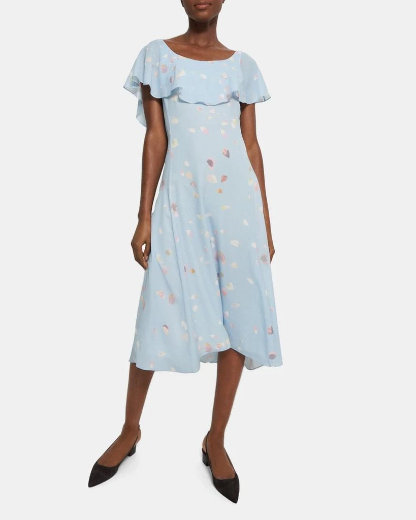 商品Theory|Ruffled Dress in Floral Silk,价格¥1636,第1张图片
