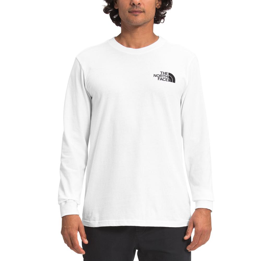 Men's Never Stop Exploring Box Logo Graphic Long-Sleeve T-Shirt商品第3张图片规格展示