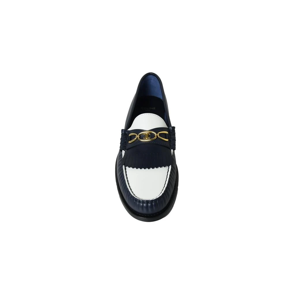 商品Celine|Celine Luco Polished Maillons Triomphe Mocassins Navy White,价格¥5186,第4张图片详细描述