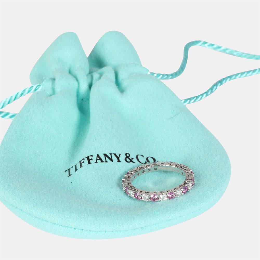 Tiffany & Co. Sapphire Diamond Band in 950 Platinum Pink 0.39 CTW Size 47商品第6张图片规格展示