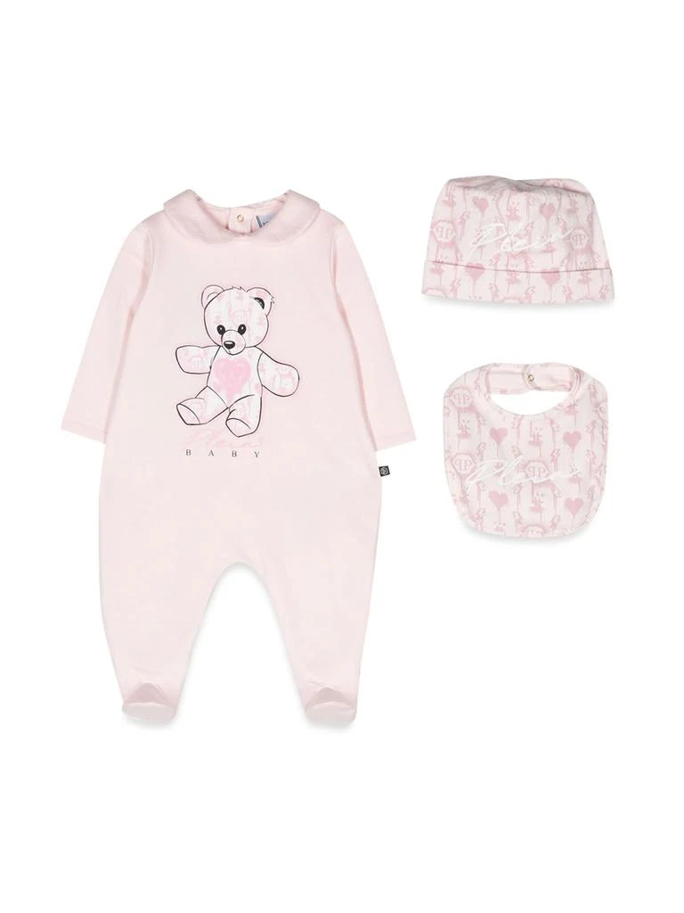 商品Philipp Plein|Romper, Bib And Bonnet,价格¥1432,第1张图片