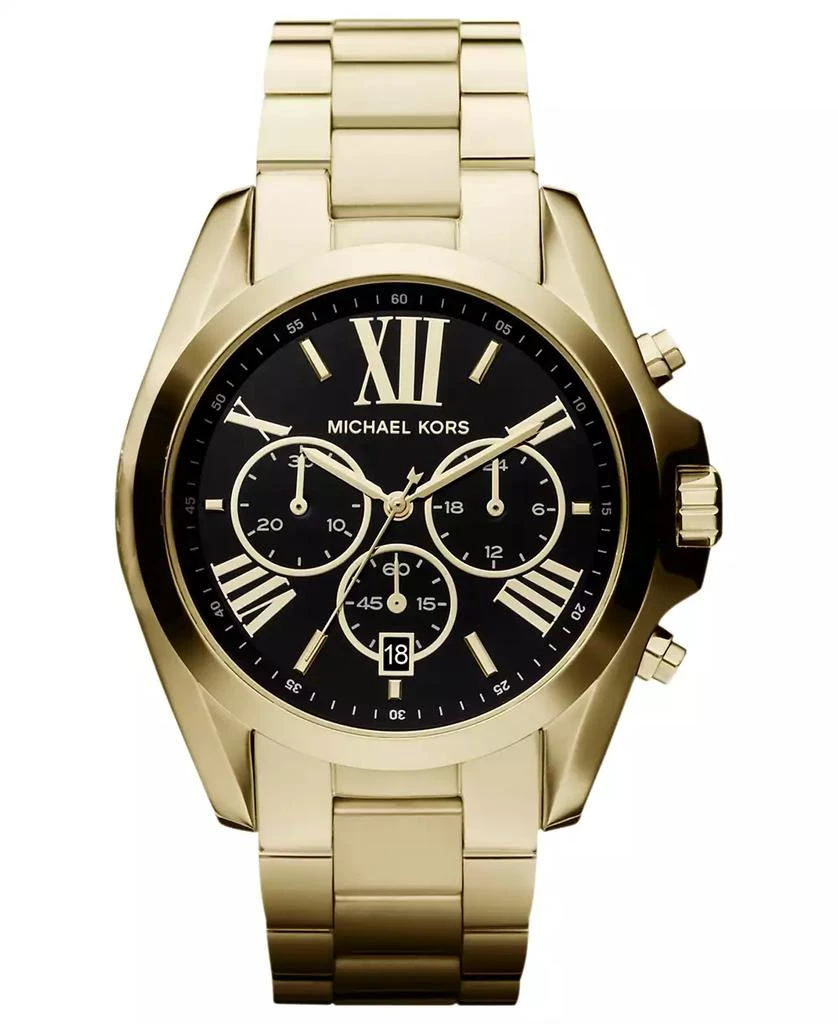 商品Michael Kors|Unisex Chronograph Bradshaw Gold-Tone Stainless Steel Bracelet Watch 43mm MK5739,价格¥2068,第1张图片