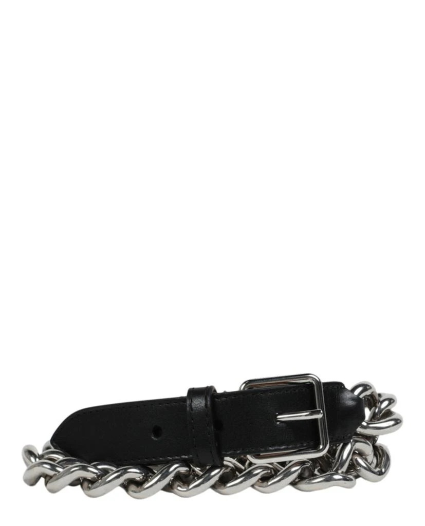 商品Alexander McQueen|Chain-Trimmed Leather Belt,价格¥1977,第3张图片详细描述