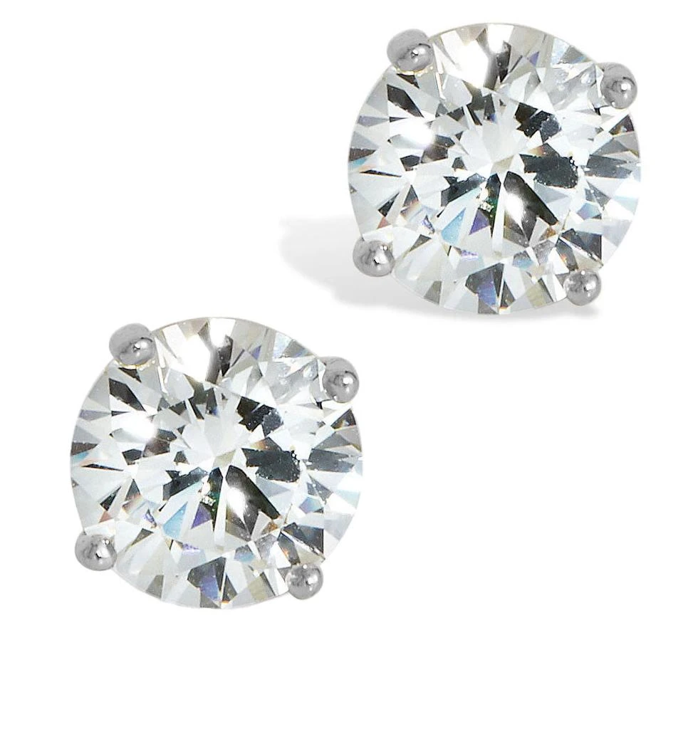 商品Savvy Cie Jewels|14Kt White Gold / Ss 6Mm Swarovski Crystal Stud Earrings,价格¥475,第1张图片