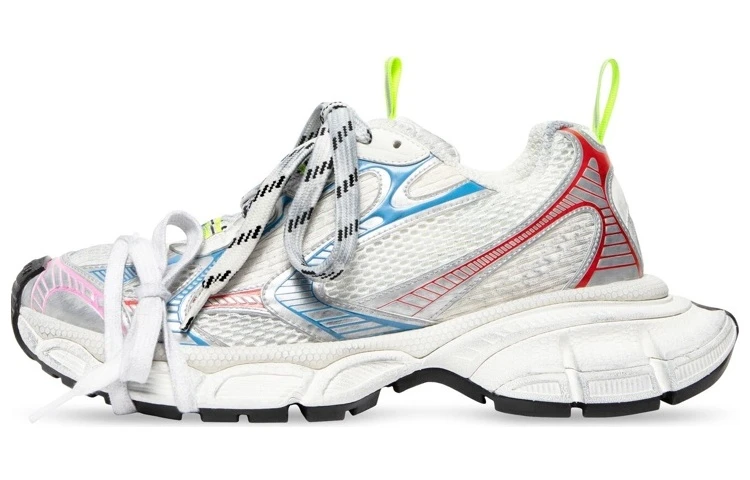 商品[国内直发] Balenciaga|巴黎世家 3XL 网布 系带 做旧 低帮 老爹鞋 女款 白红蓝,价格¥7775,第1张图片