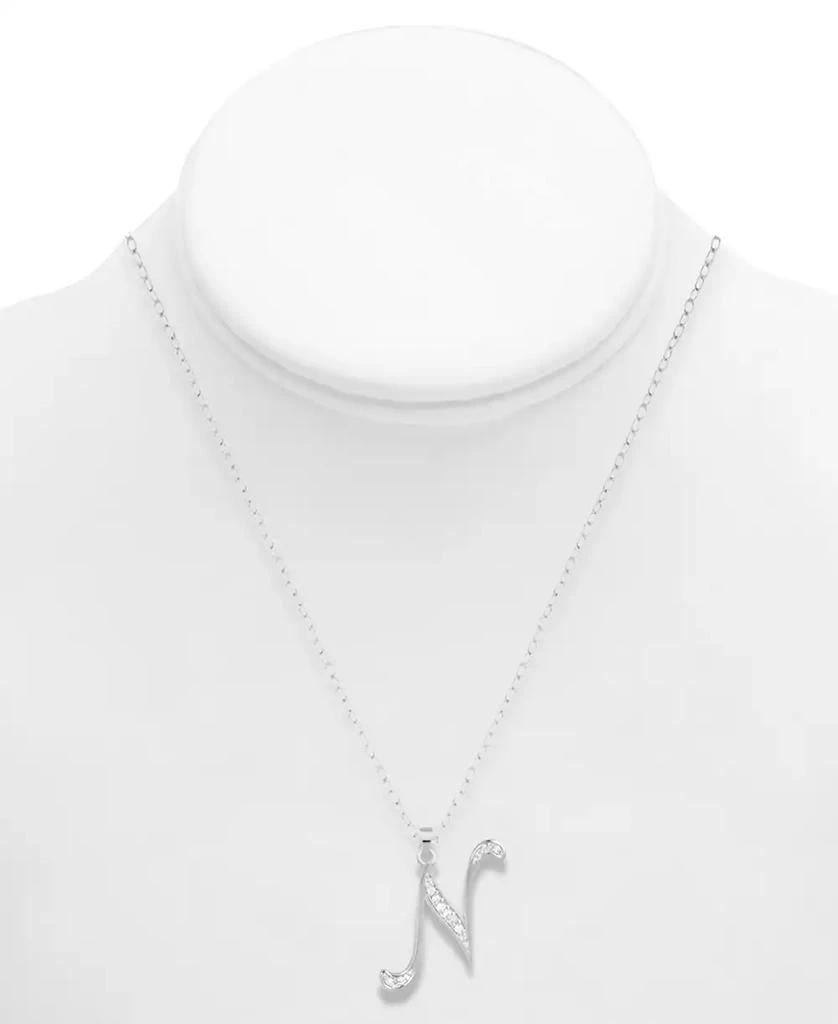 商品Macy's|Diamond N Initial 18" Pendant Necklace (1/10 ct. t.w.) in Sterling Silver,价格¥758,第2张图片详细描述