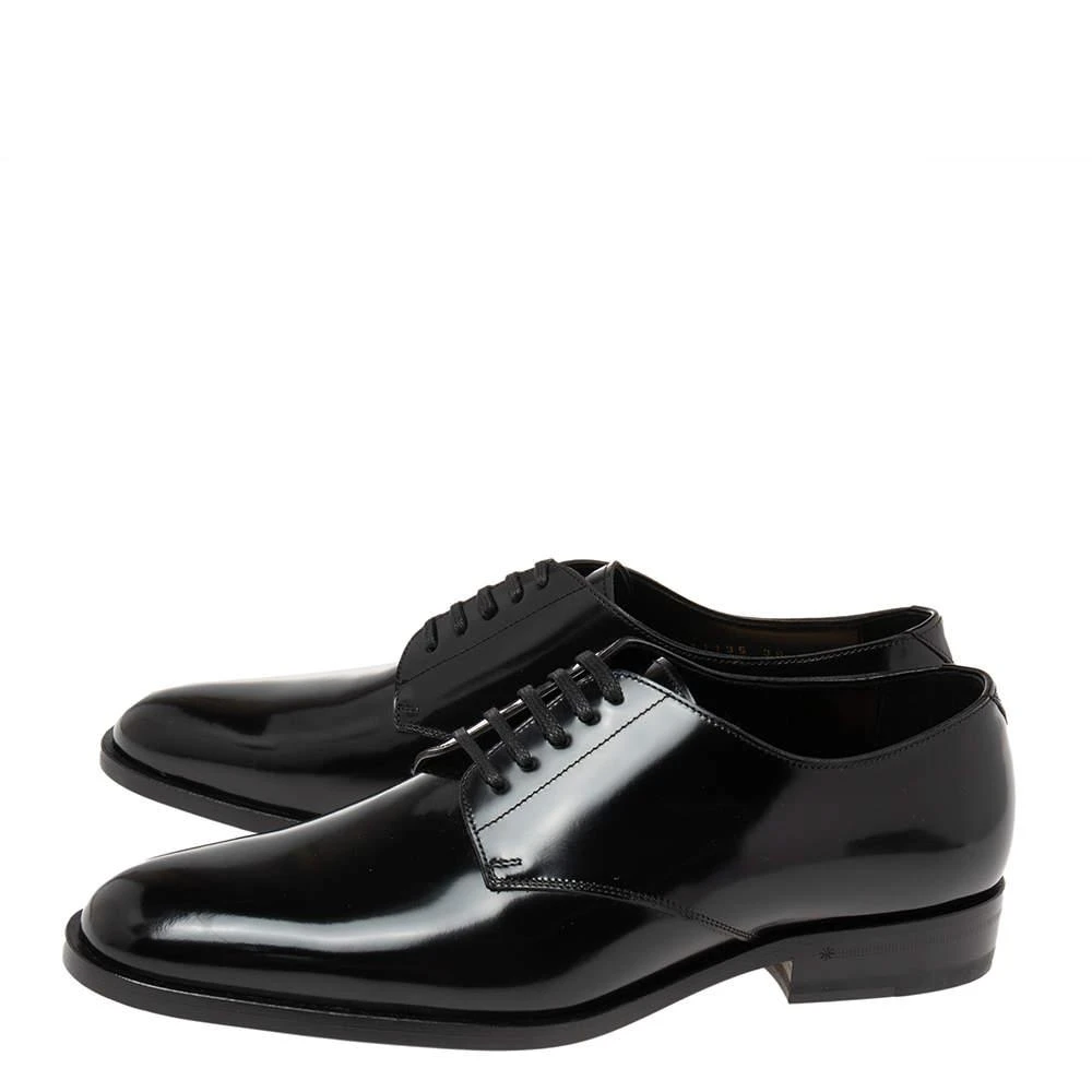 商品Yves Saint Laurent|Saint Laurent Black Leather Montaigne Lace-Up Derby Size 39,价格¥3416,第4张图片详细描述