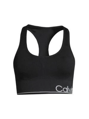 商品Calvin Klein|Stretch Logo-Adorned Sports Bra,价格¥204,第4张图片详细描述