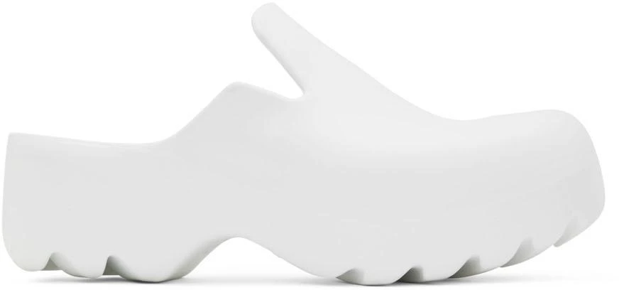 商品Bottega Veneta|White Rubber Flash Clogs,价格¥4864,第1张图片