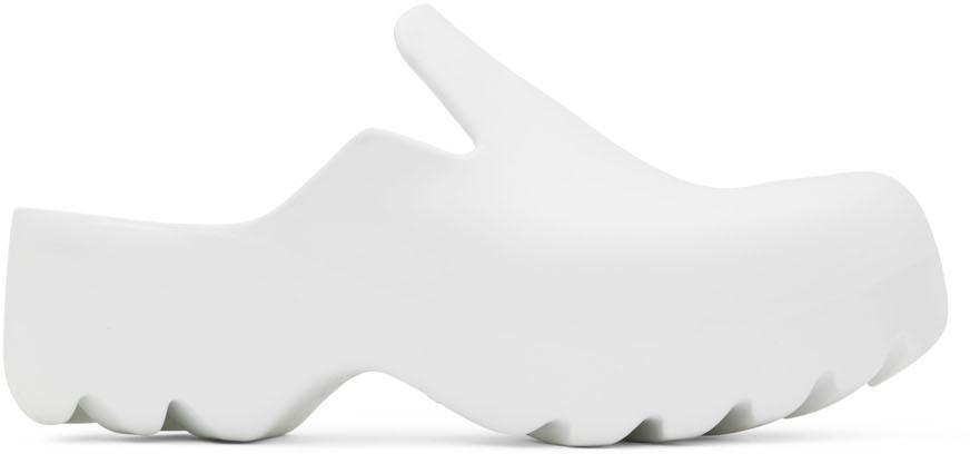 商品Bottega Veneta|White Rubber Flash Clogs,价格¥4355,第1张图片