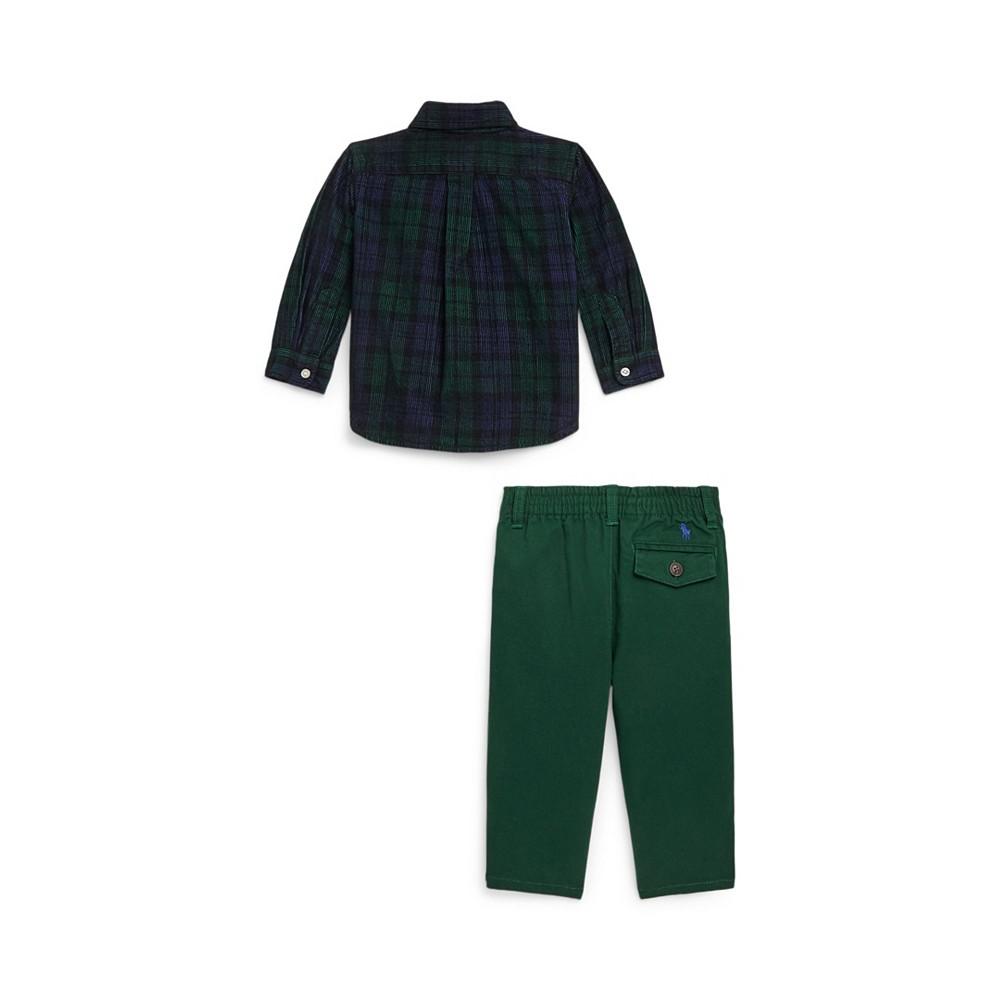 Baby Boys Corduroy Shirt and Stretch Chino Pants, 2 Piece Set商品第2张图片规格展示