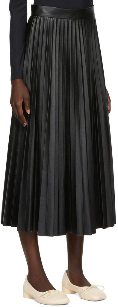 Black Pleated Midi Skirt商品第2张图片规格展示